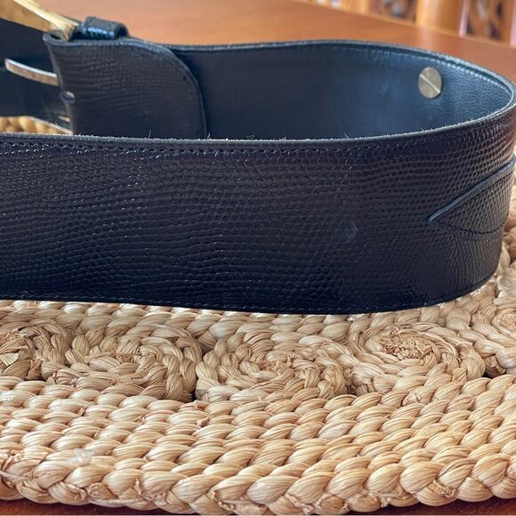 Bon Soir Made In France Belt Black with Large Silver and Gold Claw Buckle Large - Picture 6 of 14